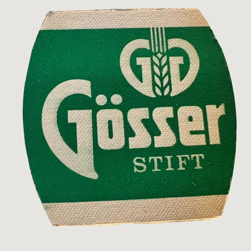 Gösser Vintage Beer Coaster Green White Austrian Brewery Spezial Stift Mat